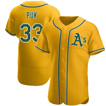 A.J. Puk Men's Authentic Oakland Athletics Gold Alternate Jersey