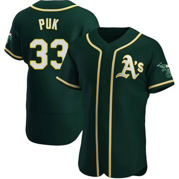 A.J. Puk Men's Authentic Oakland Athletics Green Alternate Jersey