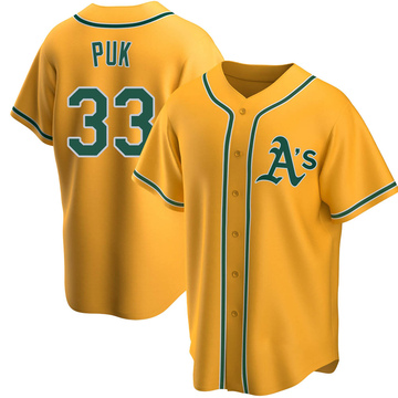 A.J. Puk Men's Replica Oakland Athletics Gold Alternate Jersey