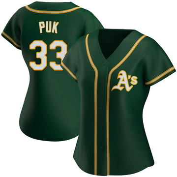 A.J. Puk Women's Authentic Oakland Athletics Green Alternate Jersey