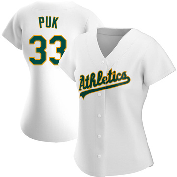 A.J. Puk Women's Replica Oakland Athletics White Home Jersey