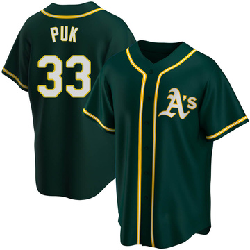 A.J. Puk Youth Replica Oakland Athletics Green Alternate Jersey