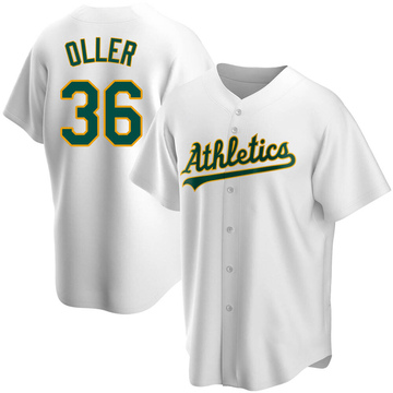 Adam Oller Men's Replica Oakland Athletics White Home Jersey