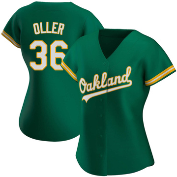 Adam Oller Women's Authentic Oakland Athletics Green Kelly Alternate Jersey