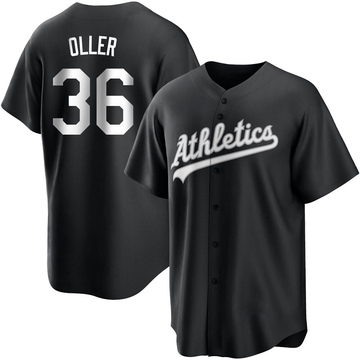 Adam Oller Youth Replica Oakland Athletics Black/White Jersey
