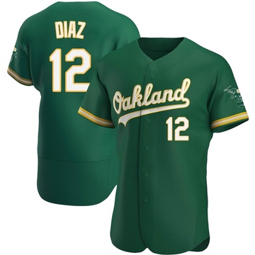Aledmys Diaz Men's Authentic Oakland Athletics Green Kelly Alternate Jersey