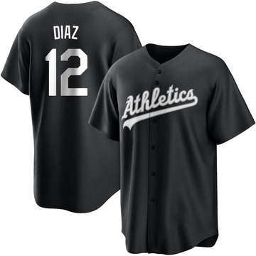 Aledmys Diaz Men's Replica Oakland Athletics Black/White Jersey