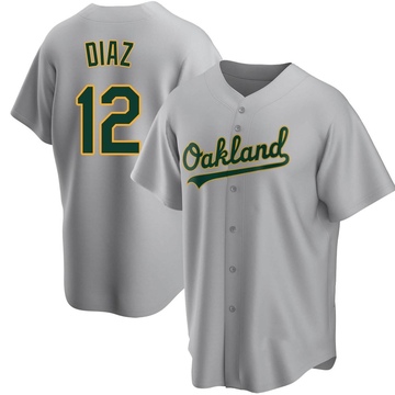 Aledmys Diaz Men's Replica Oakland Athletics Gray Road Jersey