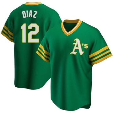 Aledmys Diaz Men's Replica Oakland Athletics Green R Kelly Road Cooperstown Collection Jersey