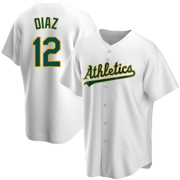Aledmys Diaz Men's Replica Oakland Athletics White Home Jersey