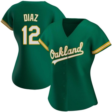 Aledmys Diaz Women's Authentic Oakland Athletics Green Kelly Alternate Jersey
