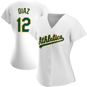 Aledmys Diaz Women's Authentic Oakland Athletics White Home Jersey