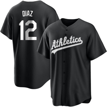 Aledmys Diaz Youth Replica Oakland Athletics Black/White Jersey
