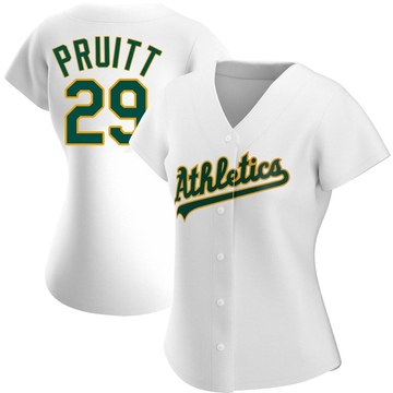 Austin Pruitt Women's Replica Oakland Athletics White Home Jersey