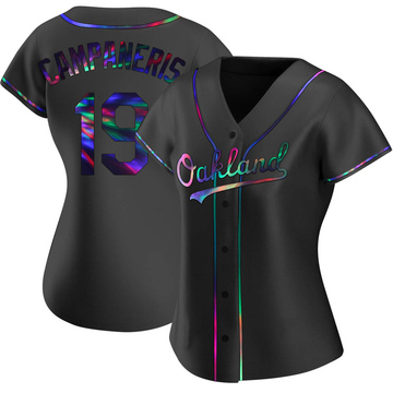 Bert Campaneris Women's Replica Oakland Athletics Black Holographic Alternate Jersey