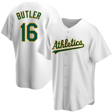 Billy Butler Men's Replica Oakland Athletics White Home Jersey