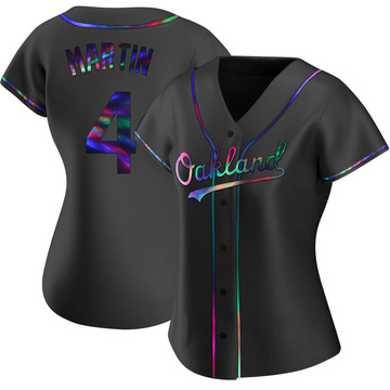 Billy Martin Women's Replica Oakland Athletics Black Holographic Alternate Jersey