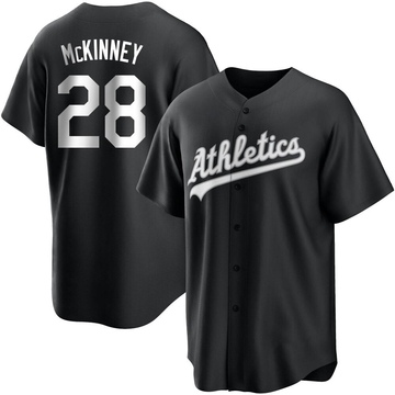 Billy McKinney Men's Replica Oakland Athletics Black/White Jersey