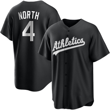 Billy North Men's Replica Oakland Athletics Black/White Jersey
