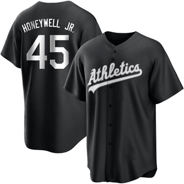 Brent Honeywell Jr. Men's Replica Oakland Athletics Black/White Jersey
