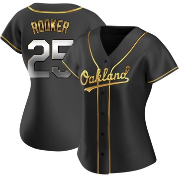 Brent Rooker Women's Replica Oakland Athletics Black Golden Alternate Jersey