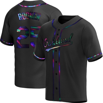 Brent Rooker Youth Replica Oakland Athletics Black Holographic Alternate Jersey