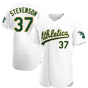 Cal Stevenson Men's Authentic Oakland Athletics White Home Jersey