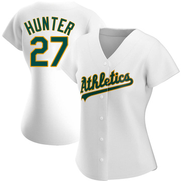 Catfish Hunter Women's Authentic Oakland Athletics White Home Jersey