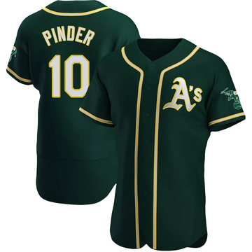 Chad Pinder Men's Authentic Oakland Athletics Green Alternate Jersey