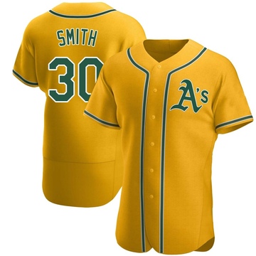Chad Smith Men's Authentic Oakland Athletics Gold Alternate Jersey
