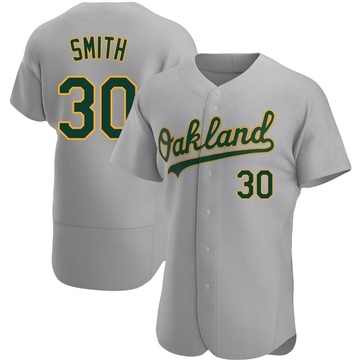 Chad Smith Men's Authentic Oakland Athletics Gray Road Jersey