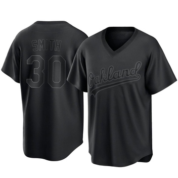 Chad Smith Men's Replica Oakland Athletics Black Pitch Fashion Jersey