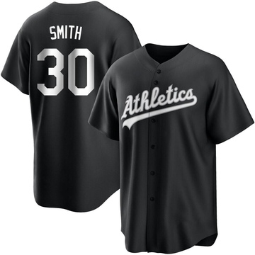 Chad Smith Men's Replica Oakland Athletics Black/White Jersey