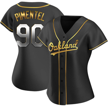 Chester Pimentel Women's Replica Oakland Athletics Black Golden Alternate Jersey