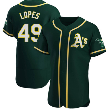 Christian Lopes Men's Authentic Oakland Athletics Green Alternate Jersey