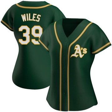 Collin Wiles Women's Authentic Oakland Athletics Green Alternate Jersey