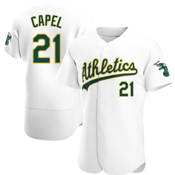 Conner Capel Men's Authentic Oakland Athletics White Home Jersey