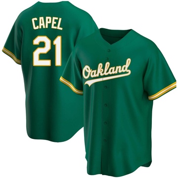 Conner Capel Men's Replica Oakland Athletics Green Kelly Alternate Jersey