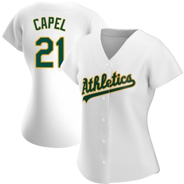 Conner Capel Women's Authentic Oakland Athletics White Home Jersey