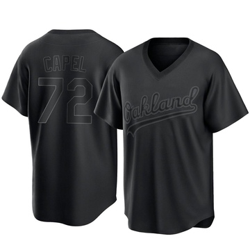 Conner Capel Youth Replica Oakland Athletics Black Pitch Fashion Jersey
