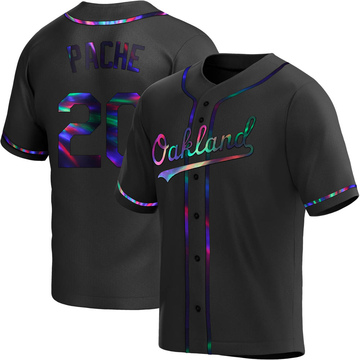 Cristian Pache Men's Replica Oakland Athletics Black Holographic Alternate Jersey