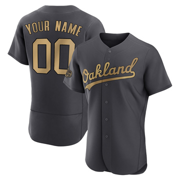 Custom Men's Authentic Oakland Athletics Charcoal 2022 All-Star Game Jersey