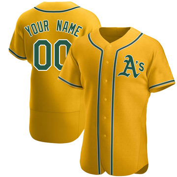 Custom Men's Authentic Oakland Athletics Gold Alternate Jersey