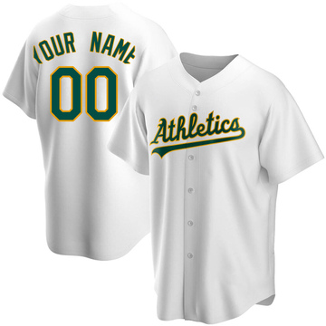 Custom Men's Replica Oakland Athletics White Home Jersey