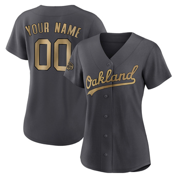 Custom Women's Authentic Oakland Athletics Charcoal 2022 All-Star Game Jersey