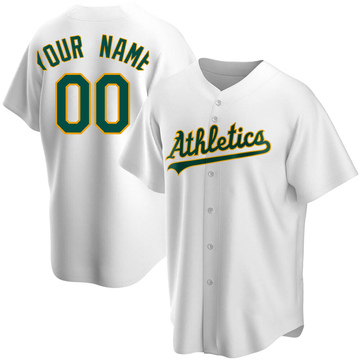 Custom Youth Replica Oakland Athletics White Home Jersey