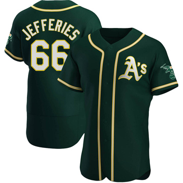 Daulton Jefferies Men's Authentic Oakland Athletics Green Alternate Jersey