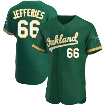 Daulton Jefferies Men's Authentic Oakland Athletics Green Kelly Alternate Jersey