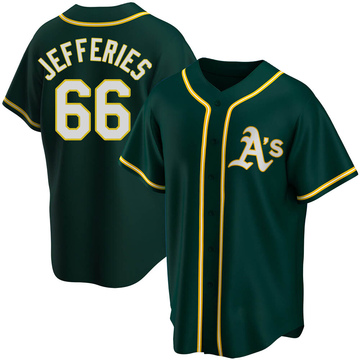 Daulton Jefferies Men's Replica Oakland Athletics Green Alternate Jersey