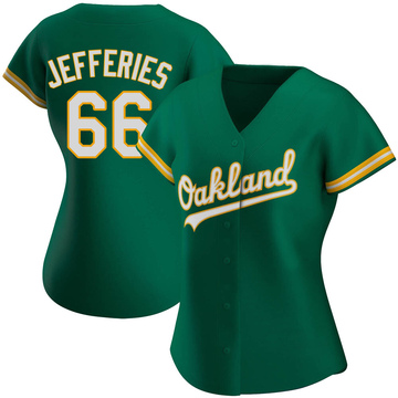 Daulton Jefferies Women's Authentic Oakland Athletics Green Kelly Alternate Jersey
